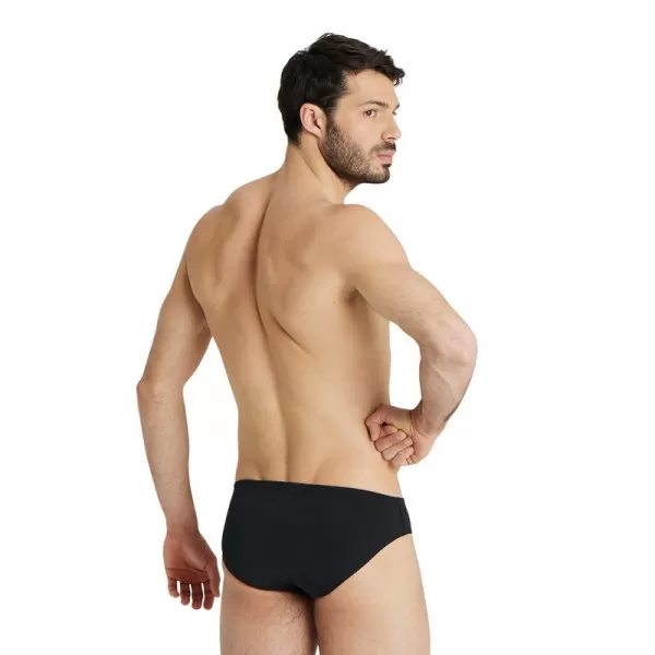 M SWIM BRIEFS SOLID BLACK-WHITE 