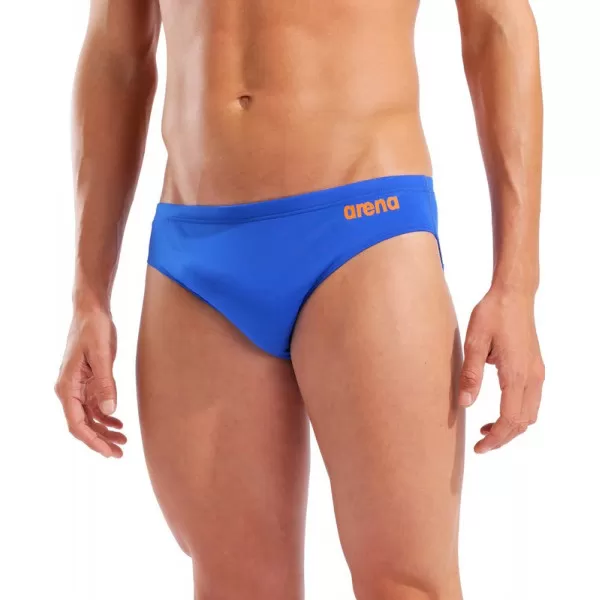 M TEAM SWIM BRIEFS SOLID  NEON BLUE-TEAM ORANGE 