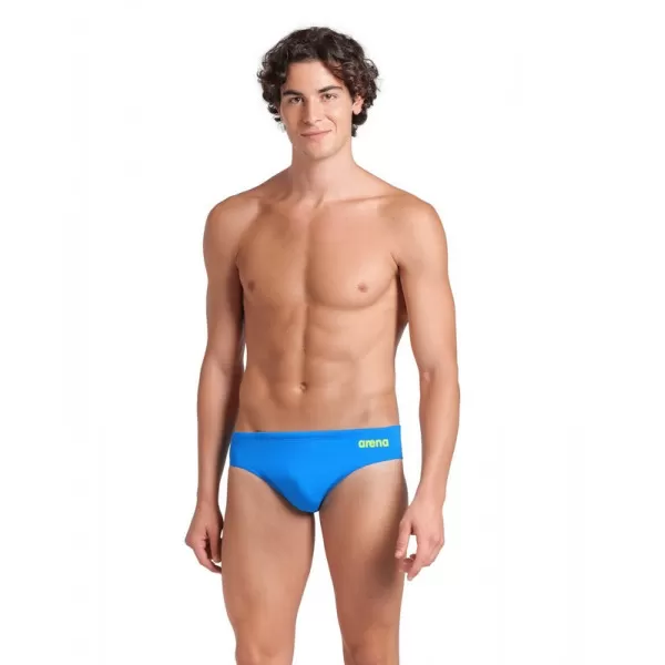 M TEAM SWIM BRIEFS SOLID BLUE RIVER-ARTIC LIME 