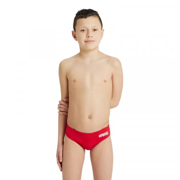 B TEAM SWIM BRIEFS SOLID RED-WHITE 