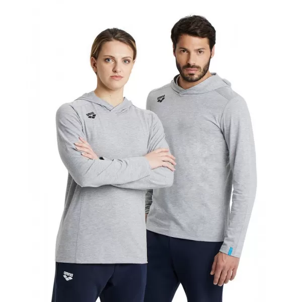 TEAM HOODED LONG SLEEVE T-SHIRT GREY 