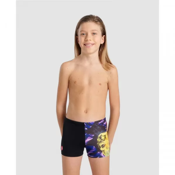 B CRAZY ARENA SWIM SKULL  SHORT BLACK-MULTI 