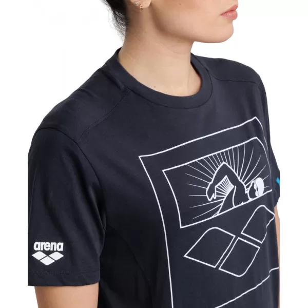 ARENA T-SHIRT LOGO COTTON NAVY 