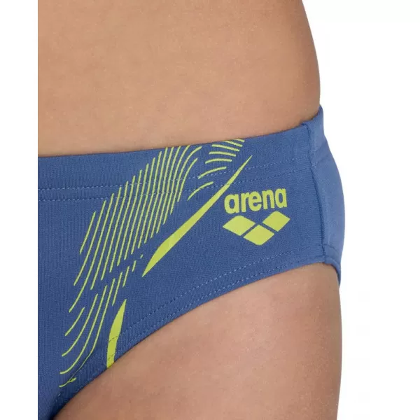 BOYS SWIM BRIEFS GRAPHIC 535-GREY BLUE-SOFT GREEN 