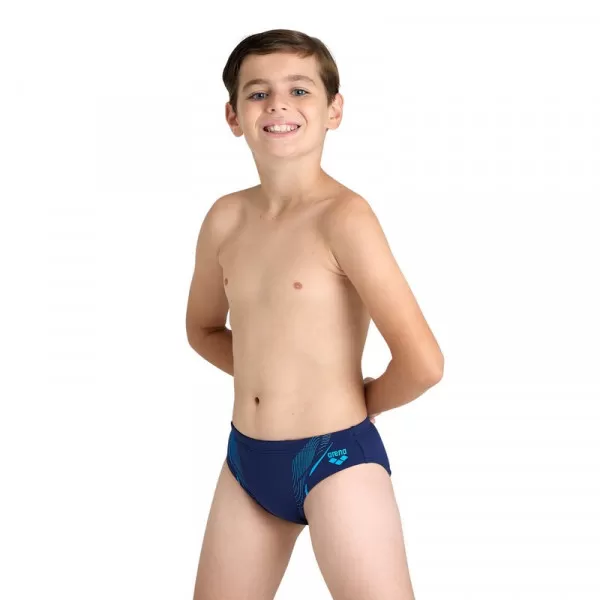 B SWIM BRIEFS GRAPHIC NAVY-TURQUOISE 