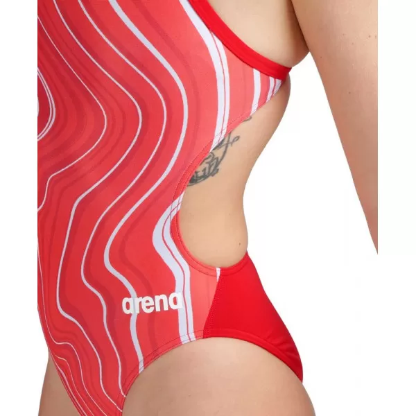 WOMENS SWIMSUIT CHALLENGE BACK MARBLED RED ŽENSKI KUPAĆI KOSTIM 