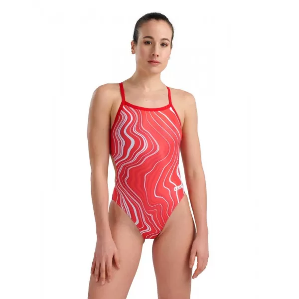 WOMENS SWIMSUIT CHALLENGE BACK MARBLED RED ŽENSKI KUPAĆI KOSTIM 