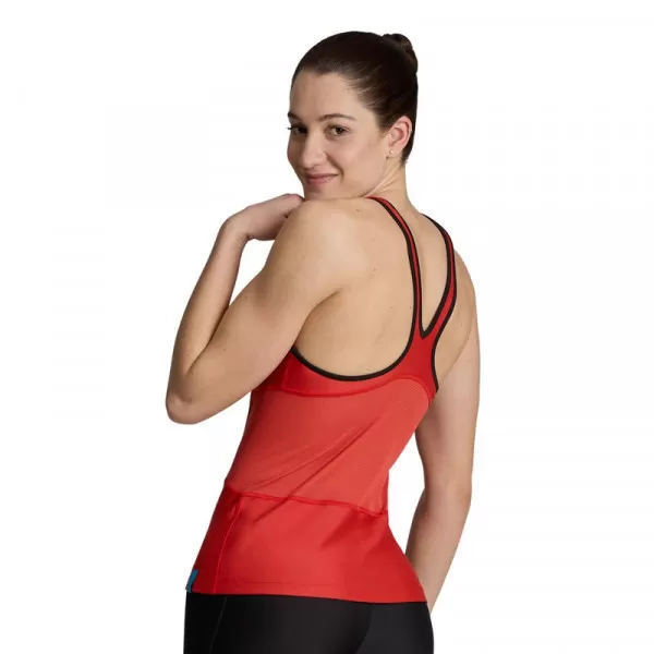 WOMENS TANK TOP MESH PANEL ASTRO RED-BLACK-BLACK 