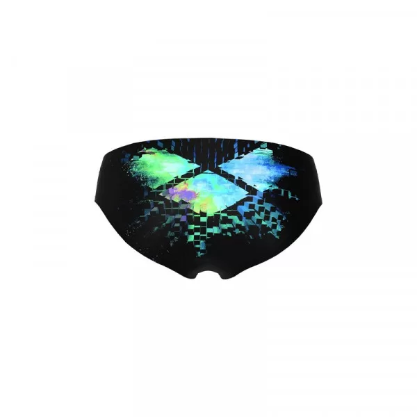 BOYS ARENA MULTI PIXELS SWIM BRIEFS BLACK-MULTI TURQUOISE 