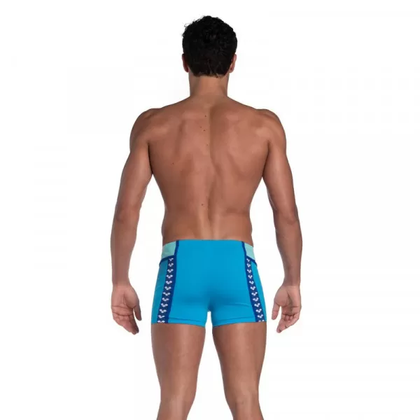 MENS ARENA ICONS SWIM SHORT PANEL TURQUOISE-WATER-WHITE-NEON BLU 