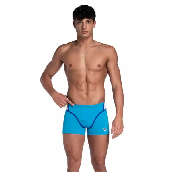 MENS ARENA ICONS SWIM SHORT PANEL TURQUOISE-WATER-WHITE-NEON BLU 