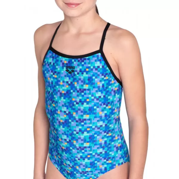 G ARENA POOLTILES SWIMSUIT LIGHTDROP BACK BLACK-BLUE MULTI 