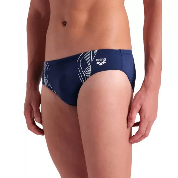 MENS ARENA REFLECTING SWIM BRIEFS NAVY-WHITE 