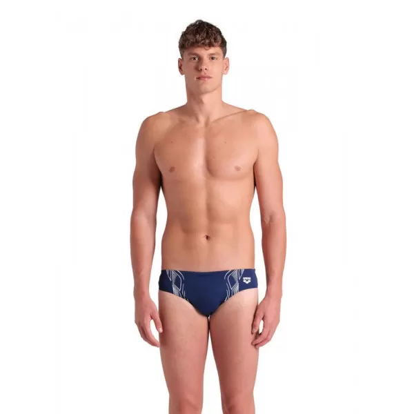 MENS ARENA REFLECTING SWIM BRIEFS NAVY-WHITE 