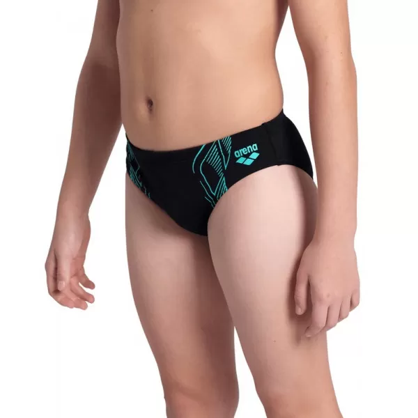 BOYS ARENA REFLECTING SWIM BRIEFS BLACK 