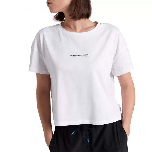 W ARENA CROP TEE PRINTED WHITE 