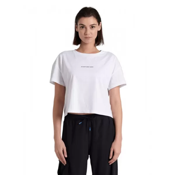 W ARENA CROP TEE PRINTED WHITE 