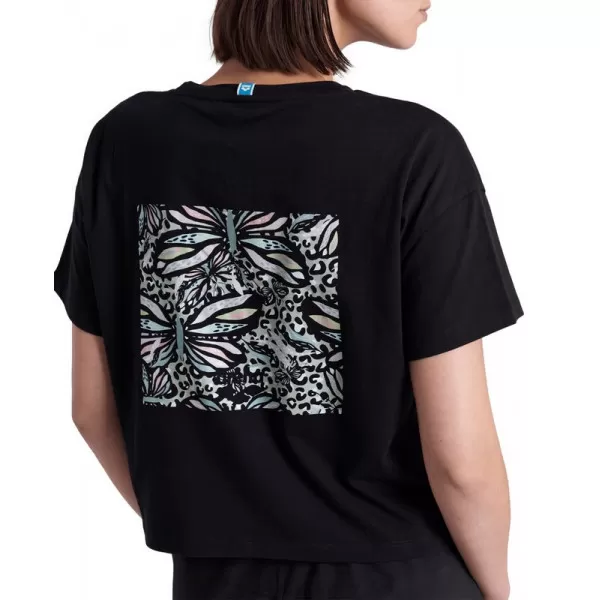 W ARENA CROP TEE PRINTED BLACK 