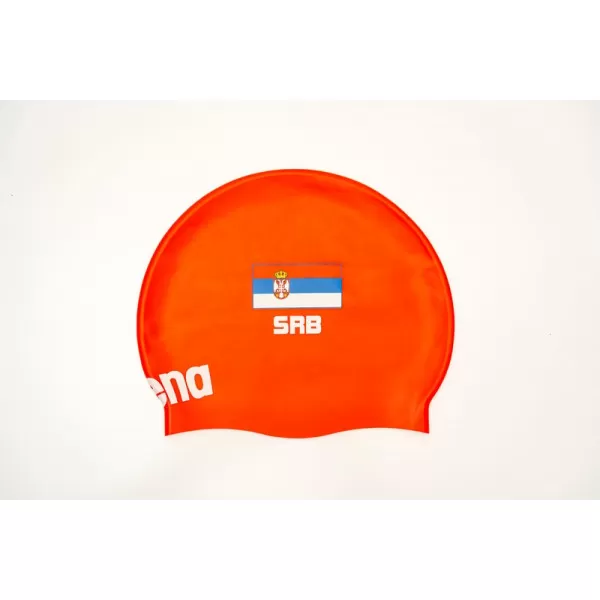 ARENA SERBIA RED FLAT SILICONE CAP SRBIJA KAPA ZA PLIVANJE 