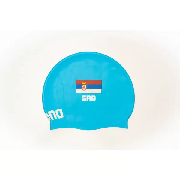 ARENA SERBIA BLUE FLAT SILICONE CAP SRBIJA KAPA ZA PLIVANJE 