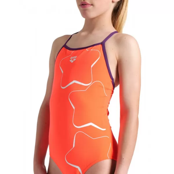G ARENA STAR GRAPHIC SWIMSUIT LIGHTDROP BACK CORAL 