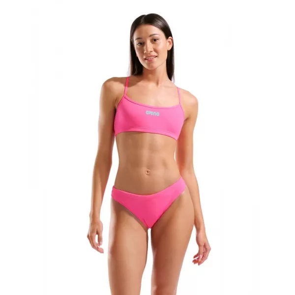 W ARENA BIKINI BANDEAU SOLID SHOCKING PINK-WATER 