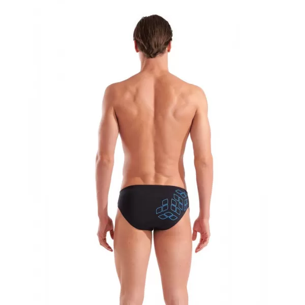 M ARENA KIKKO GRAPHIC SWIM BRIEFS BLACK-TURQUOISE KUPAĆI ZA PLIVANJE 