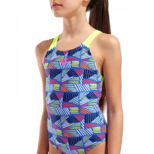 G ARENA CANDIES SWIMSUIT PRO BACK MULTI BLUE-ARTIC LIME 