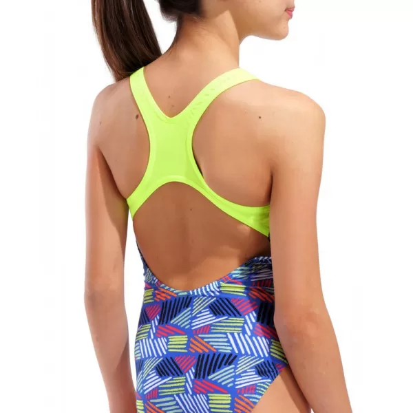 G ARENA CANDIES SWIMSUIT PRO BACK MULTI BLUE-ARTIC LIME 