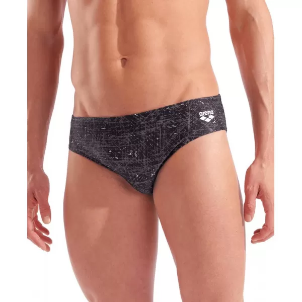 M ARENA RIBBED SWIM BRIEFS BLACK MULTI 
