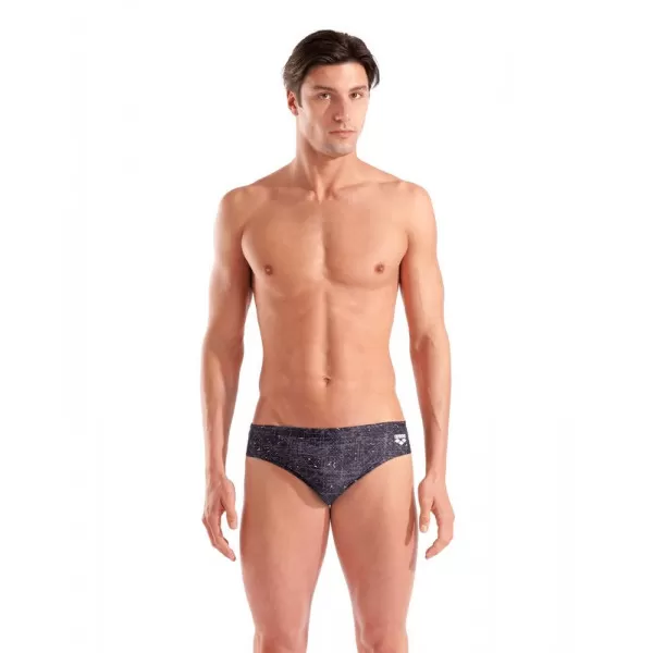 M ARENA RIBBED SWIM BRIEFS BLACK MULTI 