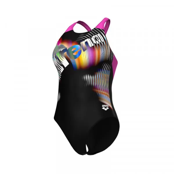 W ARENA LIT LOGO SWIMSUIT V BACK 