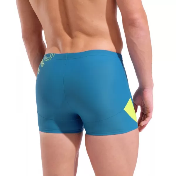 M ARENA STRIPEFLOW SWIM SHORT BLUE COSMO-ARTIC LIME 