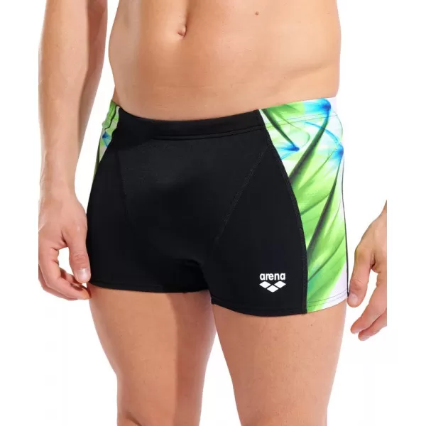 M ARENA DYNAMISM SWIM SHORT BLACK-GREEN MULTI 