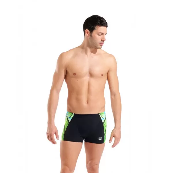 M ARENA DYNAMISM SWIM SHORT BLACK-GREEN MULTI 