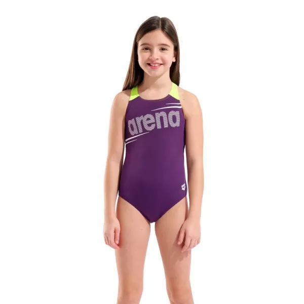 G ARENA BOLD SWIMSUIT PLUM-ARTIC LIME 