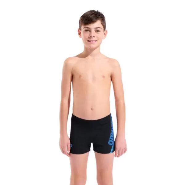 B ARENA BOLD SWIM SHORT BLACK-TURQUOISE 