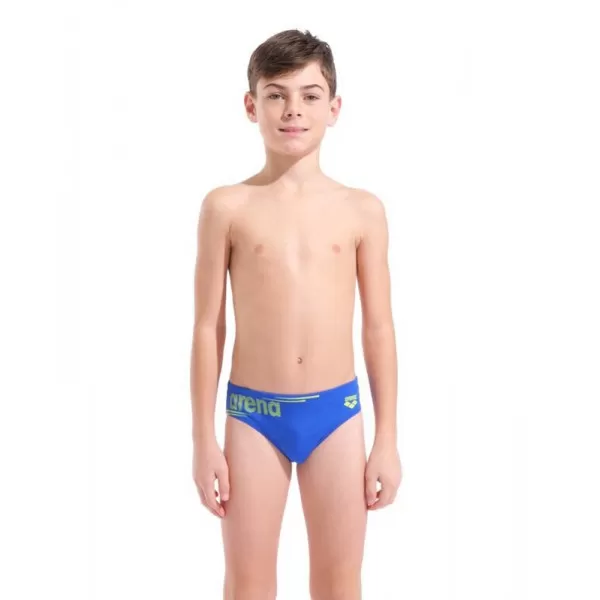 B ARENA BOLD SWIM BRIEFS NEON BLUE-ARTIC LIME 