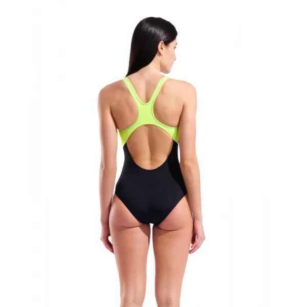 W ARENA GRAPHIC SWIMSUIT SWIM BLACK-ARTIC LIME 