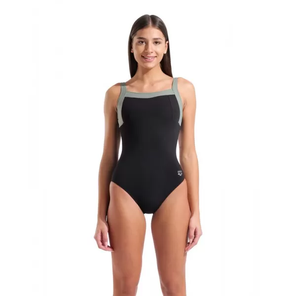 W ARENA SWIMSUIT GIANNA SQUARED BACK BLACK-SAGE-SAGE 