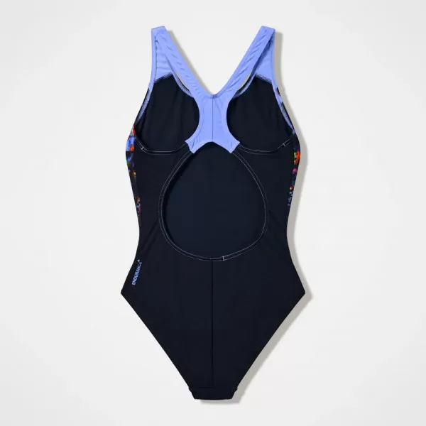 SPEEDO ENG PRINT SPLASHBACK JR 1PC BLK/PUR 
