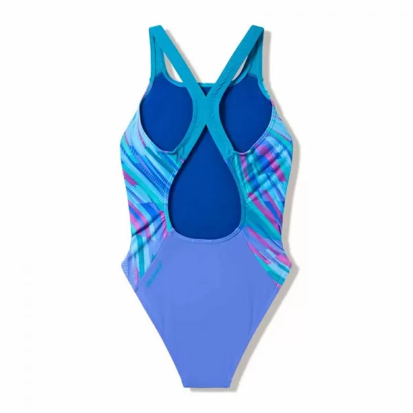 SPEEDO  A/O PRINT POWERBACK JR 1PC BLU/LBLU 