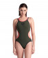 W ARENA ONE DOUBLE CROSS BACK ONE PIECE DARK SAGE-BLACK-FLUO RED 