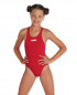 GIRLS TEAM SWIMSUIT SWIM TECH SOLID RED-WHITE 