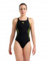 WOMENS SWIMSUIT SWIM PRO BACK GRAPHIC BLACK-SOFT GREEN 