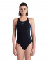 WOMENS ARENA REFLECTUNG SWIMSUIT SWIM PRO BACK LB BLACK-BLUE RIVER 