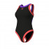 W ARENA BOLD LINES SWIMSUIT  BLACK-CALYPSO CORAL 