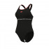 W ARENA ELASTIC SWIMSUIT SWIM BLACK-CALYPSO CORAL 