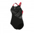 W ARENA DISTORTION SWIMSUIT BLACK-BRIGHT CORAL 