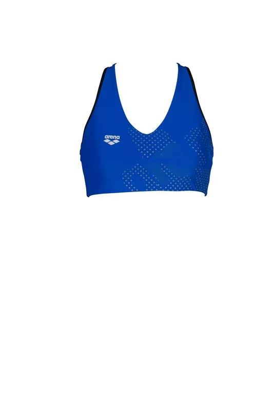 W GYM BRA TOP BASIC NEON BLUE 